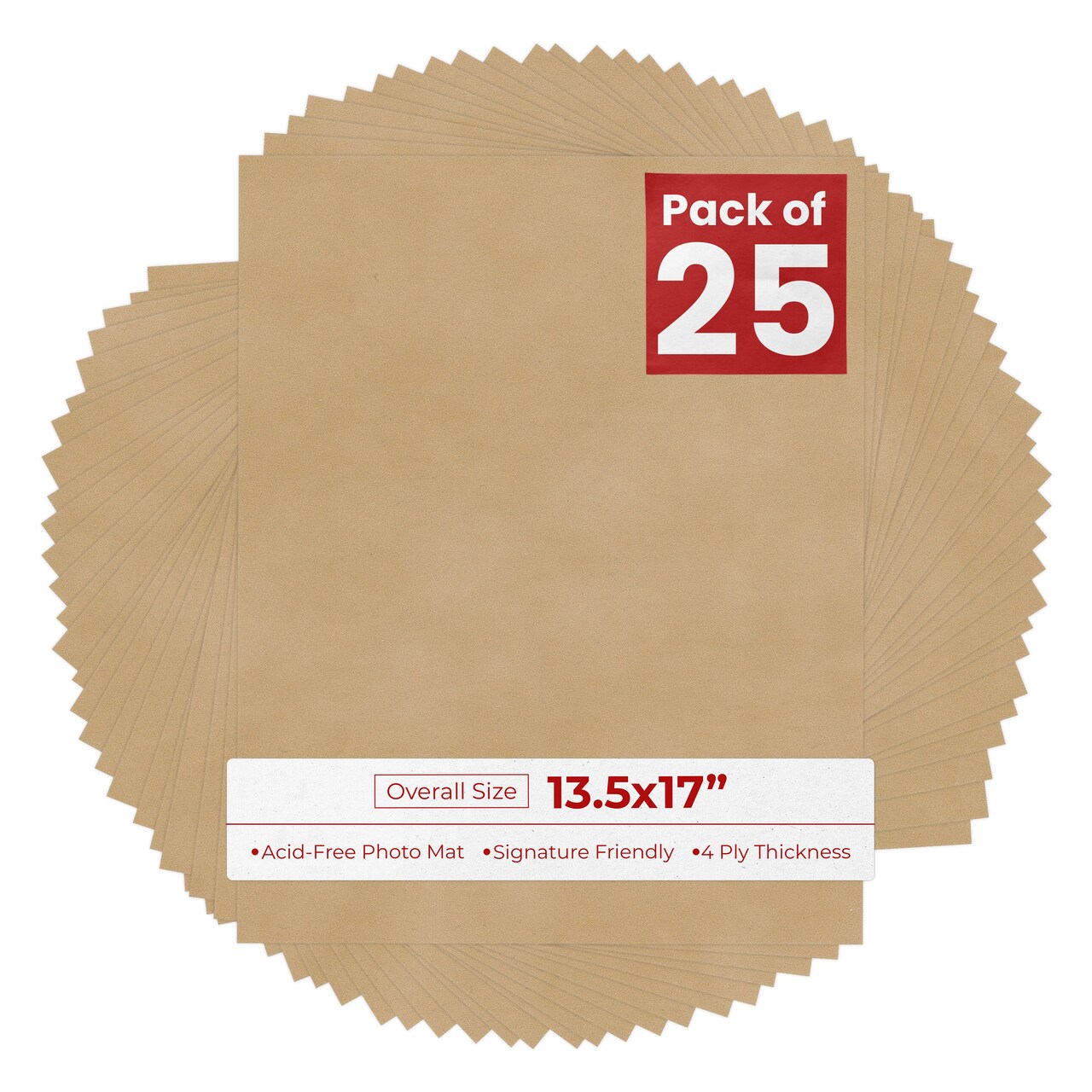 Beige Suede 13.5x17 Uncut Mat Board - Blank Sheets, No Opening